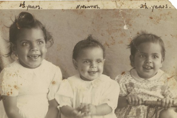 Reginald Saunders’ daughters (left to right): Barbara, 3, Dorothy, 11 months, and Glenda, 2. 