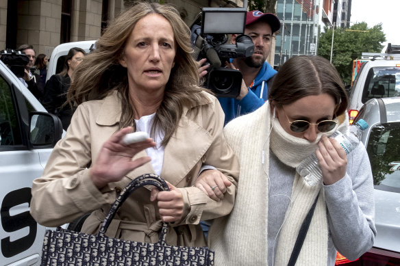 Sarah Ristevski (right) was in the courtroom. 