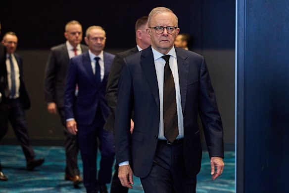 Prime Minister Anthony Albanese and WA Premier Roger Cook arrive at the service.