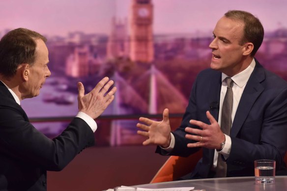 Foreign Secretary and First Secretary of State Dominic Raab on The Andrew Marr Show.