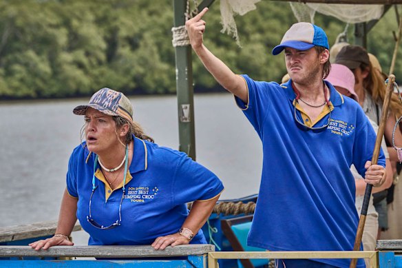 Comedians Nikki Britton and Blake Pavey in season two of Deadloch.