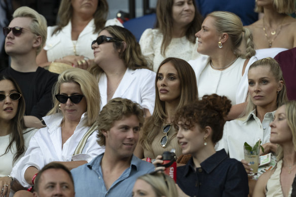 Bec Judd, centre, watching Alex de Minaur in action earlier in the tournament.