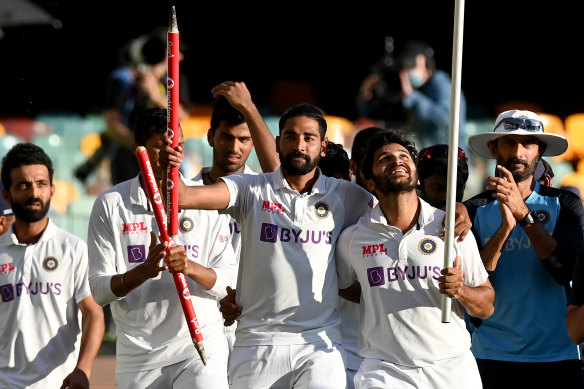 Rishabh Pant and Mohammed Siraj celebrate the 2020-21 Indian triumph that reverberated throughout the cricketing world.