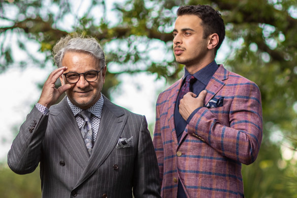 Myer Fashions on your Front Lawn judge Dom Bagnato and actor Youssef Sabet. 