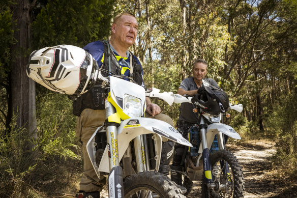 Darren O’Hagen and Robert McMaster have been searching the area known as Canadian forest on their dirt bikes.