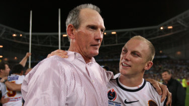 Long time between drinks: Wayne Bennett and Darren Lockyer combined to win the comp in 2006.