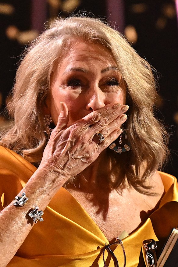 Lynne McGranger was overcome with emotion after winning the Gold Logie.
