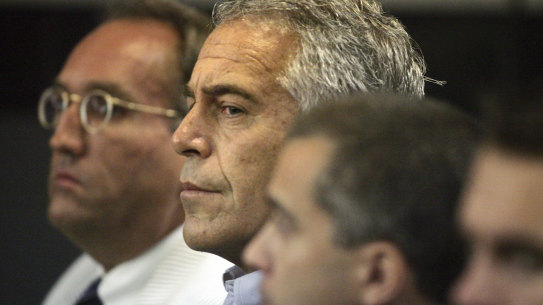Jeffrey Epstein appears in court in West Palm Beach in 2008.