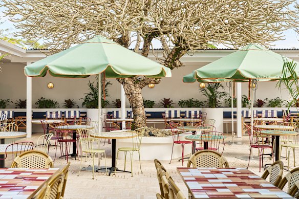 The outdoor beer garden. 