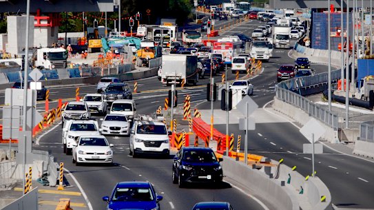 Traffic at Rozelle in Sydney’s inner west.