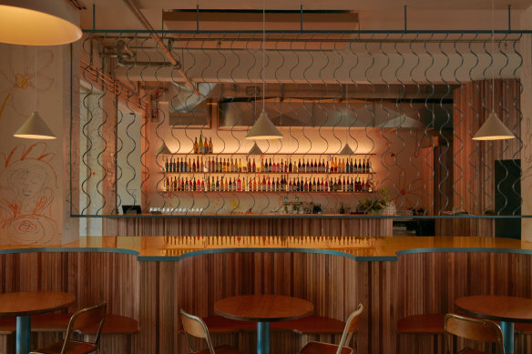 The lively dining space of Hope St Radio.