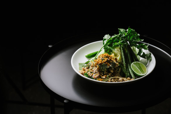 Hot and sour chicken salad with Vietnamese mint.