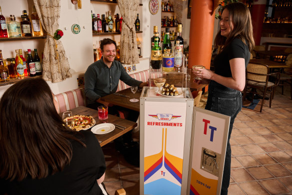 A dessert trolley adds to the fun at Tippy Tay.