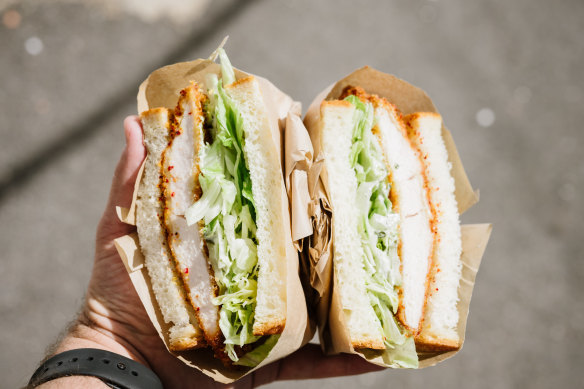 The Chicken Schnitty sandwich at Sunny Side Sandwiches. 