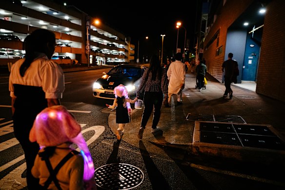 After the fireworks, families head back to car parks and train stations for the journey home.