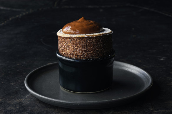 Chocolate souffle, a menu fixture for 24 years, now comes with billy tea ice-cream.