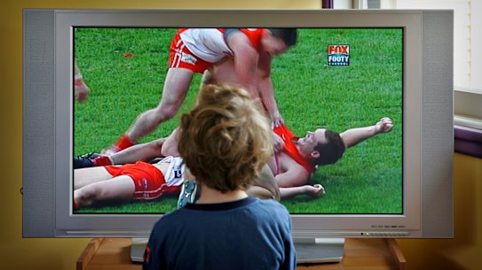 Footy on a big screen: eye-catching.