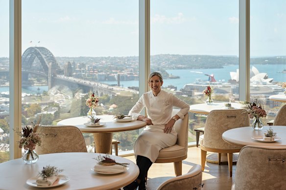 Clare Smyth in her now-closed three hatted Crown restaurant Oncore. 