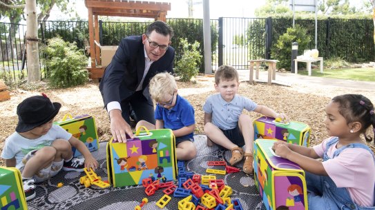 Premier Daniel Andrews at the Banyan Fields kindergarten in Carrum Downs in January.