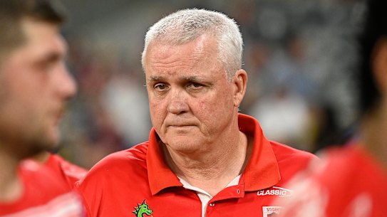 Dragons coach Anthony Griffin after their loss to the Cowboys.