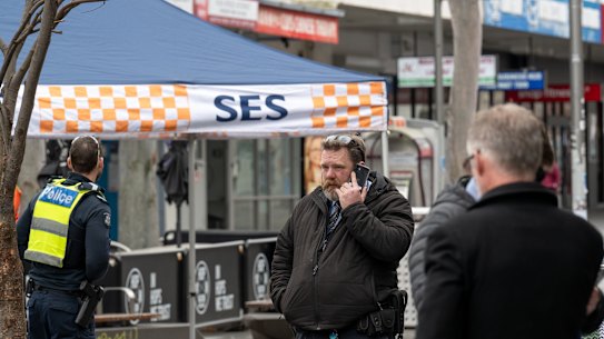 The scene at Footscray mall on June 15.