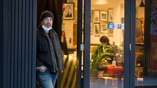 Tony Roussos, owner of The Quarter cafe in Degraves Street.
