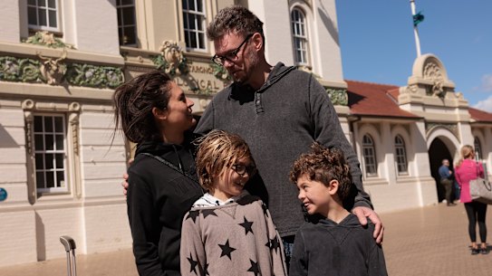 The Perri family leave the zoo on Wednesday morning.