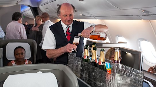 The laws that apply on flights can vary and can affect things like who can be served alcohol.