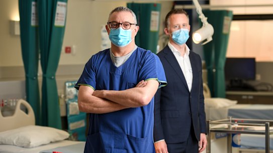 Alfred Hospital ICU doctors and researchers Professor David Pilcher and Professor Andrew Udy  have helped collate data on hospital / ICU admissions on the first wave of Coronavirus in Australia. THE AGE. PICTURE : PENNY STEPHENS.  FRIDAY 10TH JULY 2020