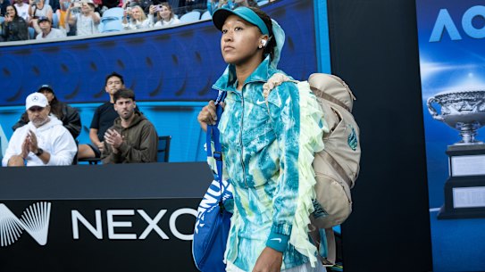 Naomi Osaka enters for her clash with Sorana Cirstea.