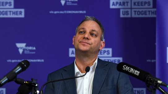 Chief Health Officer Brett Sutton speaking on Friday.