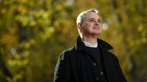 Peter Comensoli, Archbishop of Melbourne, in Fitzroy Gardens. 