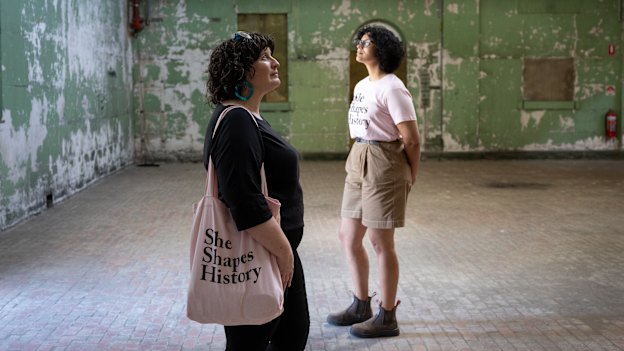 Catherine Noone (left) and Sita Sargeant of She Shapes History: a feminist social enterprise, which has launched tours of Abbotsford Convent.
