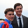 Jockey Zac Lloyd and trainer Tom Charlton.