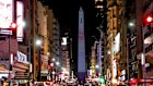 Hometown boy. A view of the obelisk of Buenos Aires illuminated with a projection of Pope Francis. 