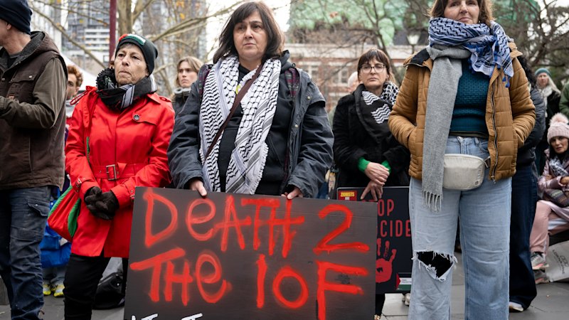 Protester insists violent attacks not antisemitic as speaker predicts Israel’s demise
