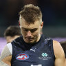 The beaten Blues leave the SCG after being pummelled by the Swans.