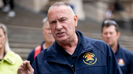United Firefighters Union boss Peter Marshall, pictured in January.