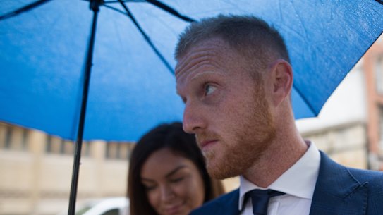 Facing a hearing: Ben Stokes arriving in court back in August.