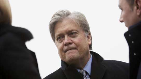 Bannon was banned from Twitter for inciting violence. 