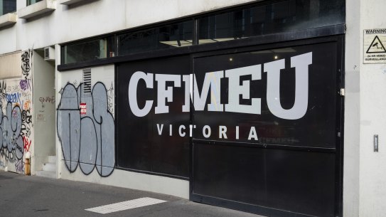 The CFMEU’s Melbourne headquarters.