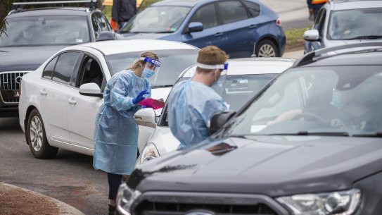 Frankston Hospital has a drive-through and walk-in COVID-19 testing clinic.
