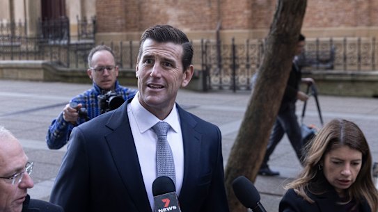 Ben Roberts-Smith outside the Federal Court in Sydney earlier this year.