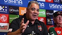 Mal Meninga speaks to media in Perth.