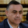 John Barilaro (centre) giving evidence during the inquiry last year.