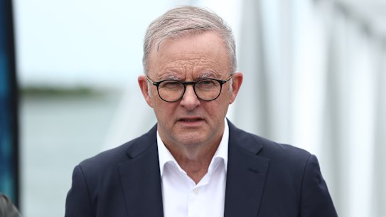 Prime Minister Anthony Albanese in Mackay, Queensland on Monday.