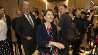 Health minister Brad Hazzard and Premier Gladys Berejiklian at the opening of Northern Beaches Hospital.