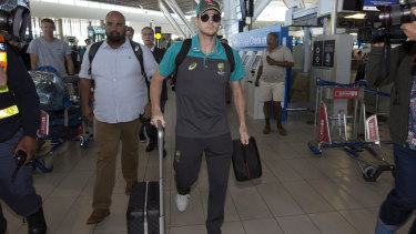 Steve Smith heads home after the ball-tampering scandal.