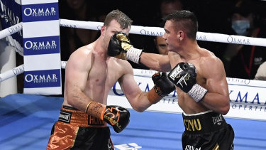 Jeff Horn took punishment throughout the fight.
