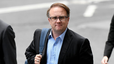 Daily Telegraph journalist Jonathon Moran, who wrote the Rush stories, arrives at court on Tuesday.